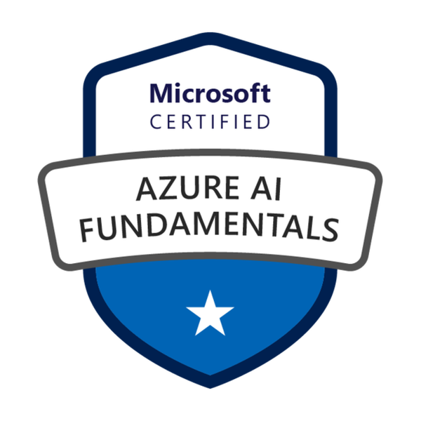 Badge Microsoft Certified: Azure AI Fundamentals